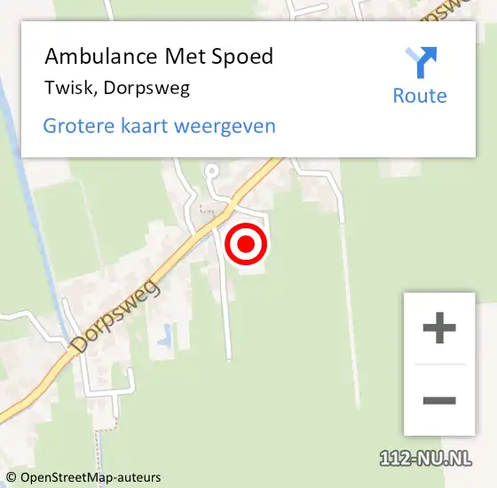 Locatie op kaart van de 112 melding: Ambulance Met Spoed Naar Twisk, Dorpsweg op 17 februari 2022 22:30