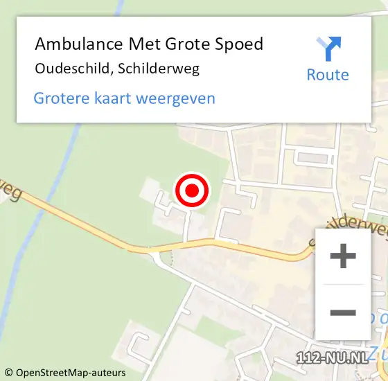 Locatie op kaart van de 112 melding: Ambulance Met Grote Spoed Naar Oudeschild, Schilderweg op 17 februari 2022 23:33