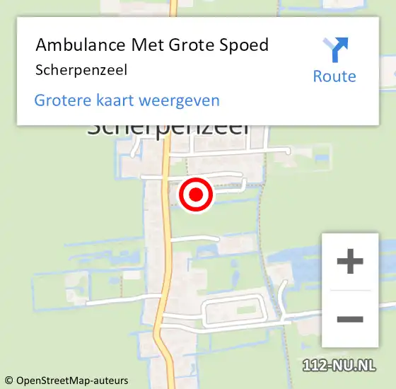 Locatie op kaart van de 112 melding: Ambulance Met Grote Spoed Naar Scherpenzeel op 18 februari 2022 00:18