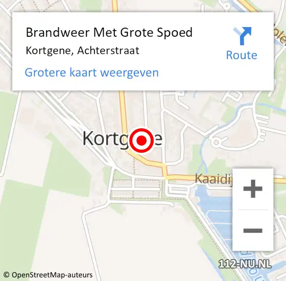 Locatie op kaart van de 112 melding: Brandweer Met Grote Spoed Naar Kortgene, Achterstraat op 18 februari 2022 01:15