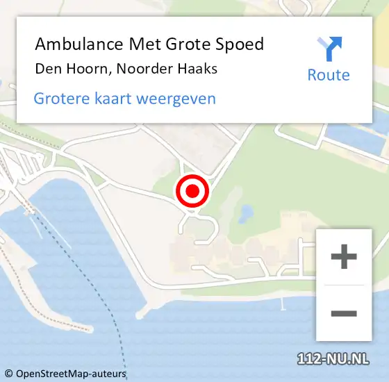 Locatie op kaart van de 112 melding: Ambulance Met Grote Spoed Naar Den Hoorn, Noorder Haaks op 18 februari 2022 01:17