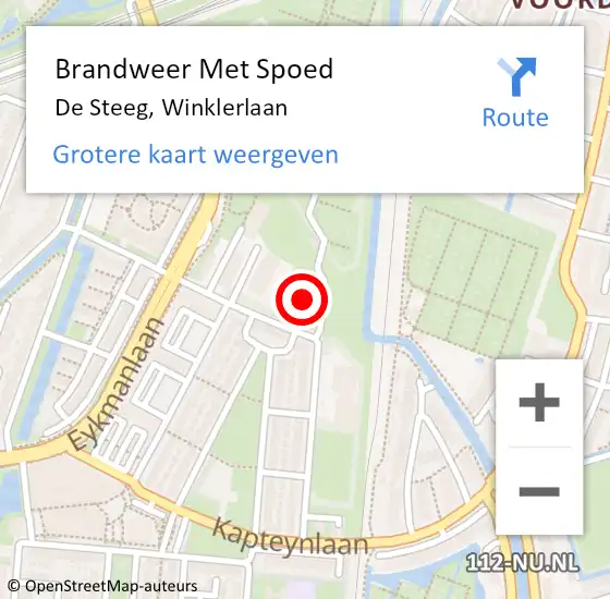 Locatie op kaart van de 112 melding: Brandweer Met Spoed Naar Utrecht, Winklerlaan op 18 februari 2022 02:33