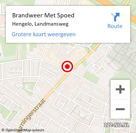 Locatie op kaart van de 112 melding: Brandweer Met Spoed Naar Hengelo, Landmansweg op 18 februari 2022 06:18