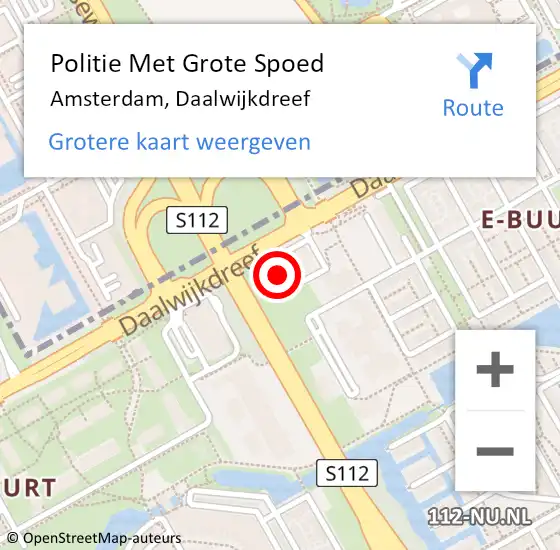 Locatie op kaart van de 112 melding: Politie Met Grote Spoed Naar Amsterdam-Zuidoost, Daalwijkdreef op 18 februari 2022 07:50