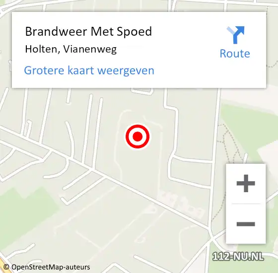 Locatie op kaart van de 112 melding: Brandweer Met Spoed Naar Holten, Vianenweg op 18 februari 2022 09:09