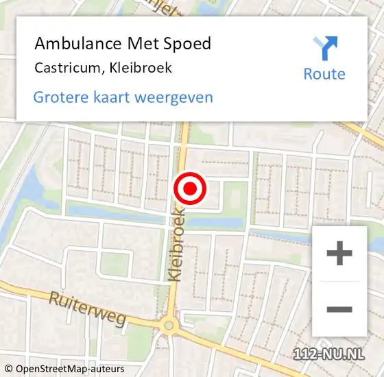 Locatie op kaart van de 112 melding: Ambulance Met Spoed Naar Castricum, Kleibroek op 18 februari 2022 09:11