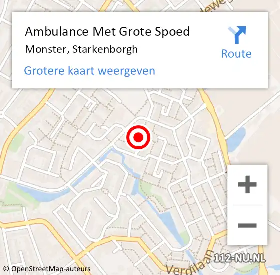 Locatie op kaart van de 112 melding: Ambulance Met Grote Spoed Naar Monster, Starkenborgh op 18 februari 2022 09:44