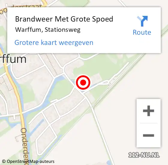 Locatie op kaart van de 112 melding: Brandweer Met Grote Spoed Naar Warffum, Stationsweg op 18 februari 2022 09:45