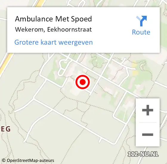 Locatie op kaart van de 112 melding: Ambulance Met Spoed Naar Wekerom, Eekhoornstraat op 18 februari 2022 09:58