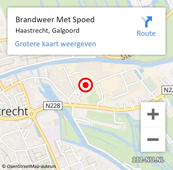 Locatie op kaart van de 112 melding: Brandweer Met Spoed Naar Haastrecht, Galgoord op 18 februari 2022 10:00