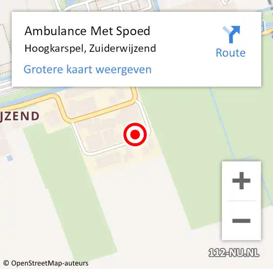 Locatie op kaart van de 112 melding: Ambulance Met Spoed Naar Hoogkarspel, Zuiderwijzend op 18 februari 2022 11:07