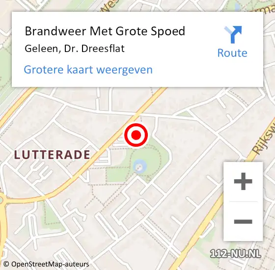 Locatie op kaart van de 112 melding: Brandweer Met Grote Spoed Naar Geleen, Dr. Dreesflat op 18 februari 2022 11:29