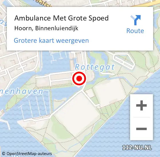 Locatie op kaart van de 112 melding: Ambulance Met Grote Spoed Naar Hoorn, Binnenluiendijk op 18 februari 2022 12:05