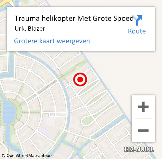 Locatie op kaart van de 112 melding: Trauma helikopter Met Grote Spoed Naar Urk, Blazer op 18 februari 2022 12:42