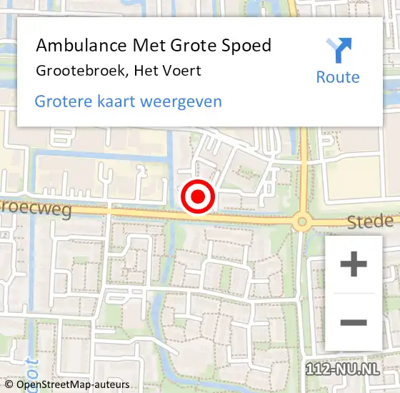 Locatie op kaart van de 112 melding: Ambulance Met Grote Spoed Naar Grootebroek, Het Voert op 18 februari 2022 12:46