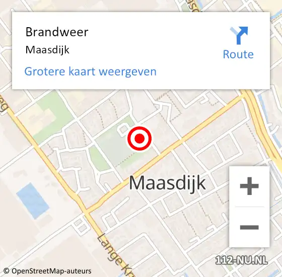 Locatie op kaart van de 112 melding: Brandweer Maasdijk op 18 februari 2022 12:49
