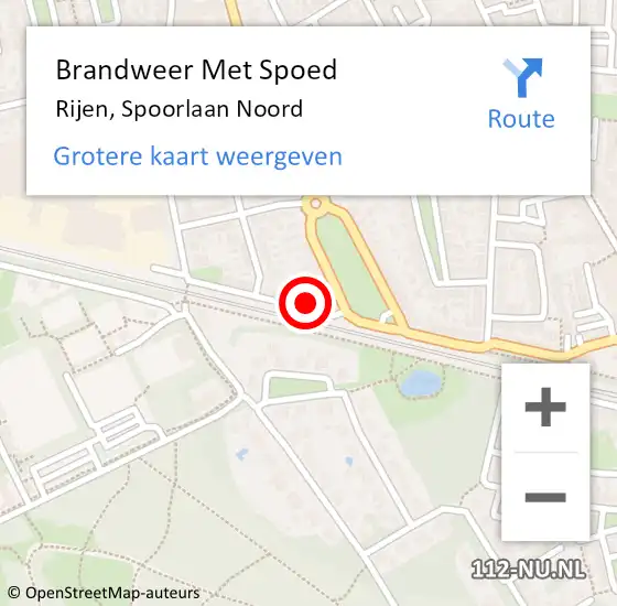 Locatie op kaart van de 112 melding: Brandweer Met Spoed Naar Rijen, Spoorlaan Noord op 18 februari 2022 13:01