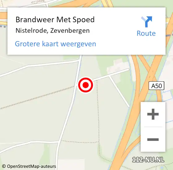 Locatie op kaart van de 112 melding: Brandweer Met Spoed Naar Nistelrode, Zevenbergen op 18 februari 2022 13:49