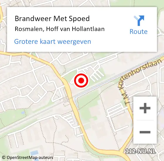 Locatie op kaart van de 112 melding: Brandweer Met Spoed Naar Rosmalen, Hoff van Hollantlaan op 18 februari 2022 14:03