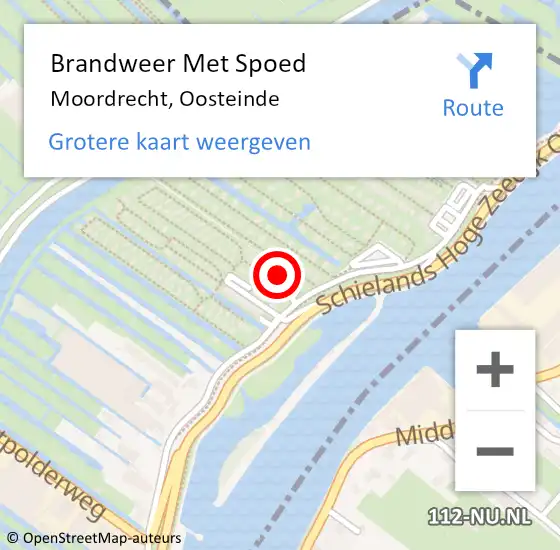 Locatie op kaart van de 112 melding: Brandweer Met Spoed Naar Moordrecht, Oosteinde op 18 februari 2022 14:04