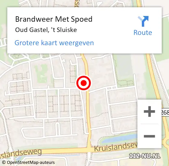 Locatie op kaart van de 112 melding: Brandweer Met Spoed Naar Oud Gastel, 't Sluiske op 18 februari 2022 14:08