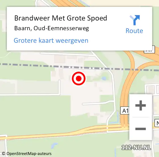 Locatie op kaart van de 112 melding: Brandweer Met Grote Spoed Naar Baarn, Oud-Eemnesserweg op 18 februari 2022 14:08