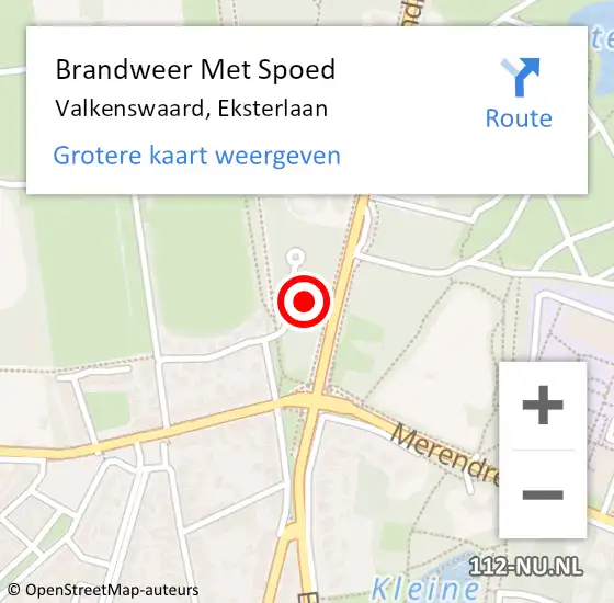 Locatie op kaart van de 112 melding: Brandweer Met Spoed Naar Valkenswaard, Eksterlaan op 18 februari 2022 14:22