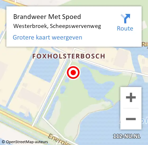 Locatie op kaart van de 112 melding: Brandweer Met Spoed Naar Westerbroek, Scheepswervenweg op 18 februari 2022 14:27