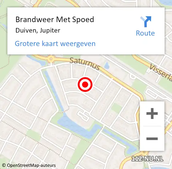 Locatie op kaart van de 112 melding: Brandweer Met Spoed Naar Duiven, Jupiter op 18 februari 2022 14:30