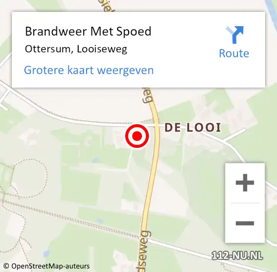 Locatie op kaart van de 112 melding: Brandweer Met Spoed Naar Ottersum, Looiseweg op 18 februari 2022 14:33