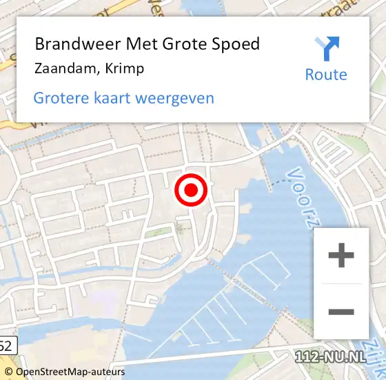 Locatie op kaart van de 112 melding: Brandweer Met Grote Spoed Naar Zaandam, Krimp op 18 februari 2022 14:34