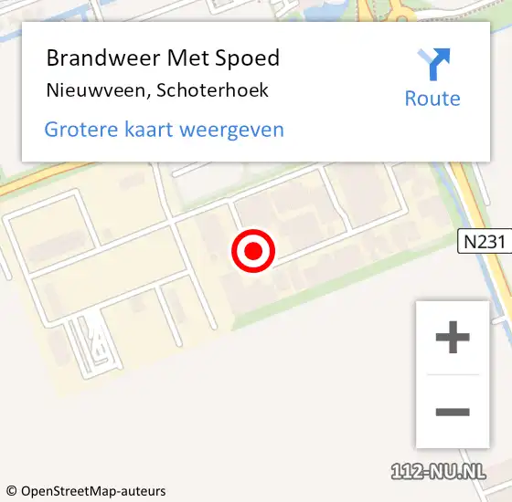 Locatie op kaart van de 112 melding: Brandweer Met Spoed Naar Nieuwveen, Schoterhoek op 18 februari 2022 14:44