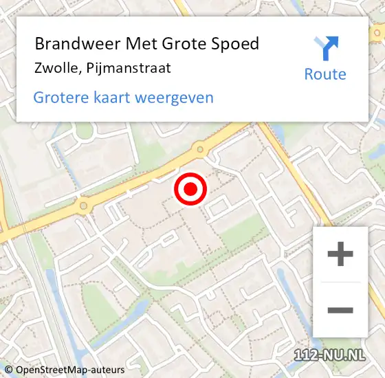 Locatie op kaart van de 112 melding: Brandweer Met Grote Spoed Naar Zwolle, Pijmanstraat op 18 februari 2022 15:00