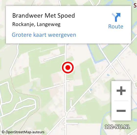 Locatie op kaart van de 112 melding: Brandweer Met Spoed Naar Rockanje, Langeweg op 18 februari 2022 15:04