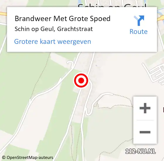 Locatie op kaart van de 112 melding: Brandweer Met Grote Spoed Naar Schin op Geul, Grachtstraat op 18 februari 2022 15:12