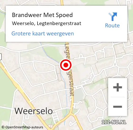 Locatie op kaart van de 112 melding: Brandweer Met Spoed Naar Weerselo, Legtenbergerstraat op 18 februari 2022 15:17