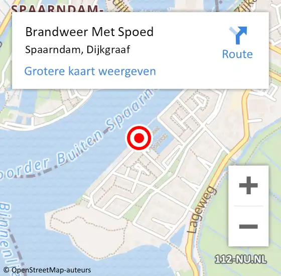 Locatie op kaart van de 112 melding: Brandweer Met Spoed Naar Spaarndam, Dijkgraaf op 18 februari 2022 15:19