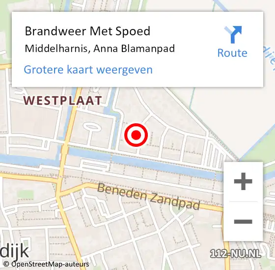 Locatie op kaart van de 112 melding: Brandweer Met Spoed Naar Middelharnis, Anna Blamanpad op 18 februari 2022 15:20