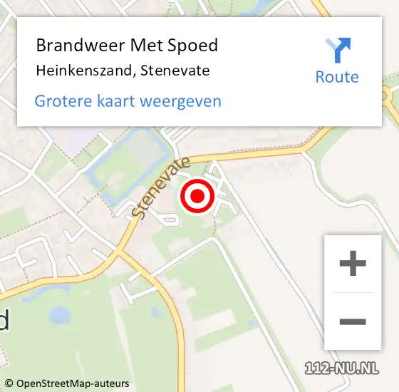 Locatie op kaart van de 112 melding: Brandweer Met Spoed Naar Heinkenszand, Stenevate op 18 februari 2022 15:35