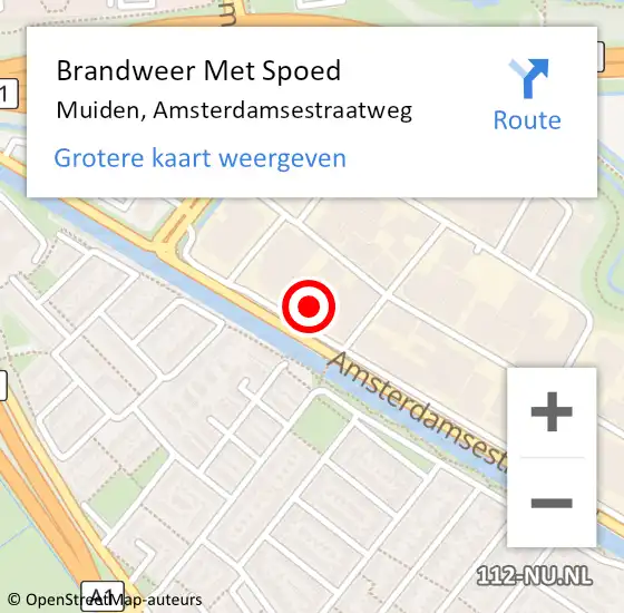 Locatie op kaart van de 112 melding: Brandweer Met Spoed Naar Muiden, Amsterdamsestraatweg op 18 februari 2022 15:36