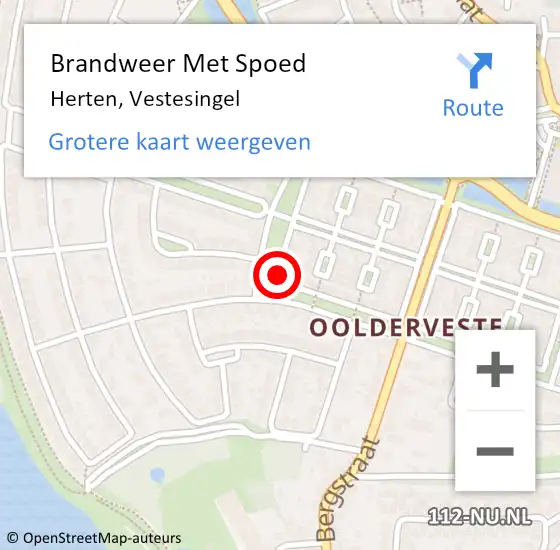 Locatie op kaart van de 112 melding: Brandweer Met Spoed Naar Herten, Vestesingel op 18 februari 2022 15:41