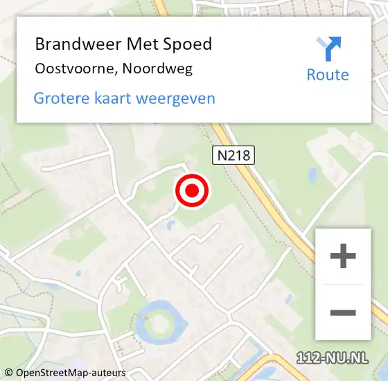 Locatie op kaart van de 112 melding: Brandweer Met Spoed Naar Oostvoorne, Noordweg op 18 februari 2022 15:43