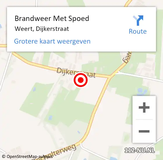 Locatie op kaart van de 112 melding: Brandweer Met Spoed Naar Weert, Dijkerstraat op 18 februari 2022 15:46