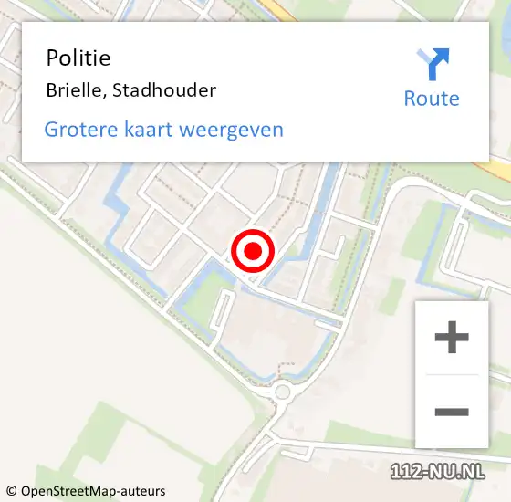 Locatie op kaart van de 112 melding: Politie Brielle, Stadhouder op 18 februari 2022 15:48