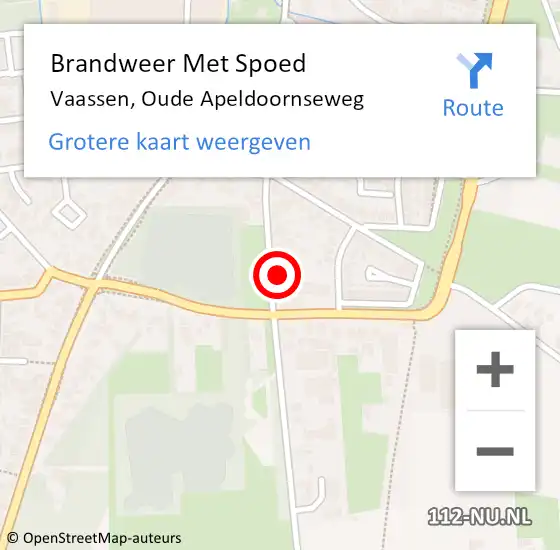 Locatie op kaart van de 112 melding: Brandweer Met Spoed Naar Vaassen, Oude Apeldoornseweg op 18 februari 2022 15:56