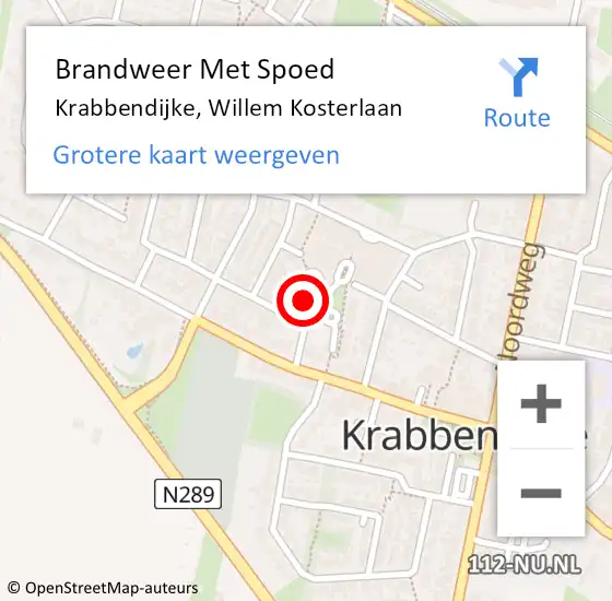 Locatie op kaart van de 112 melding: Brandweer Met Spoed Naar Krabbendijke, Willem Kosterlaan op 18 februari 2022 15:59