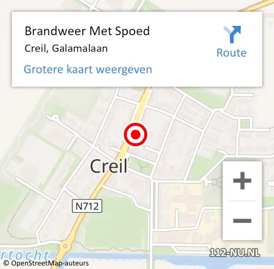 Locatie op kaart van de 112 melding: Brandweer Met Spoed Naar Creil, Galamalaan op 18 februari 2022 16:02