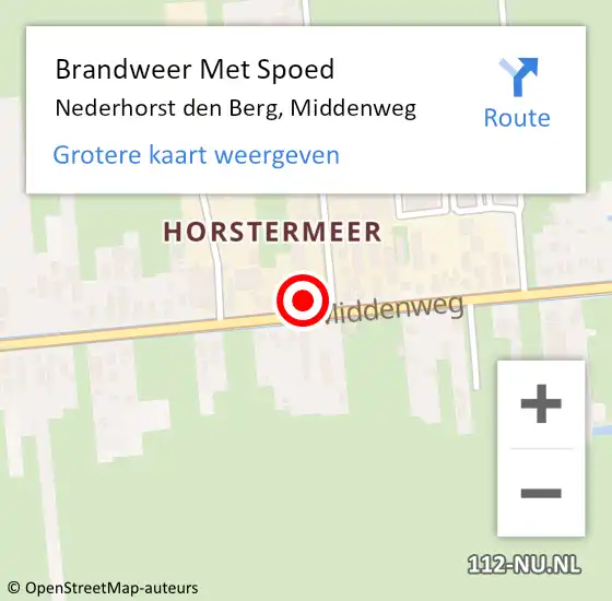 Locatie op kaart van de 112 melding: Brandweer Met Spoed Naar Nederhorst den Berg, Middenweg op 18 februari 2022 16:07