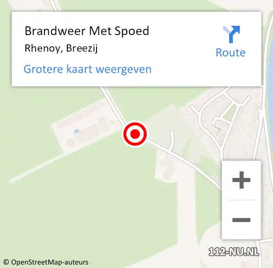 Locatie op kaart van de 112 melding: Brandweer Met Spoed Naar Rhenoy, Breezij op 18 februari 2022 16:08