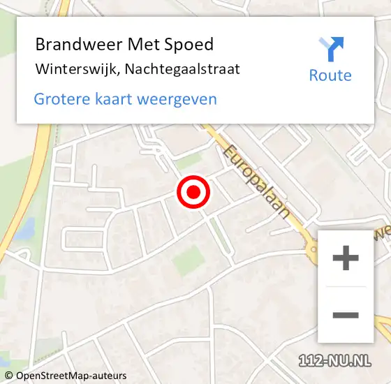 Locatie op kaart van de 112 melding: Brandweer Met Spoed Naar Winterswijk, Nachtegaalstraat op 18 februari 2022 16:20